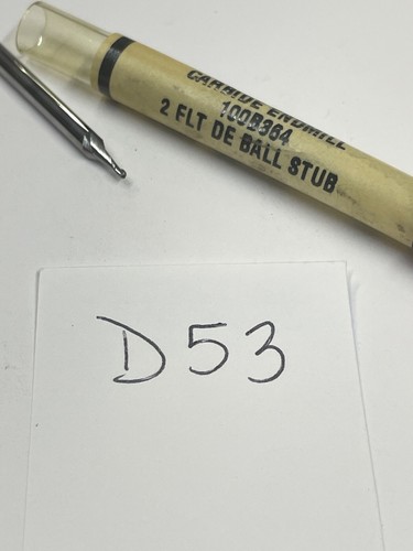 1 NEUER PREMIUM 3/64 ZOLL DURCHMESSER HARTMETALLSCHAFTFRÄSER 100B364. 2FL BALL DE 3/32" LOC (D53) - Bild 2 von 4
