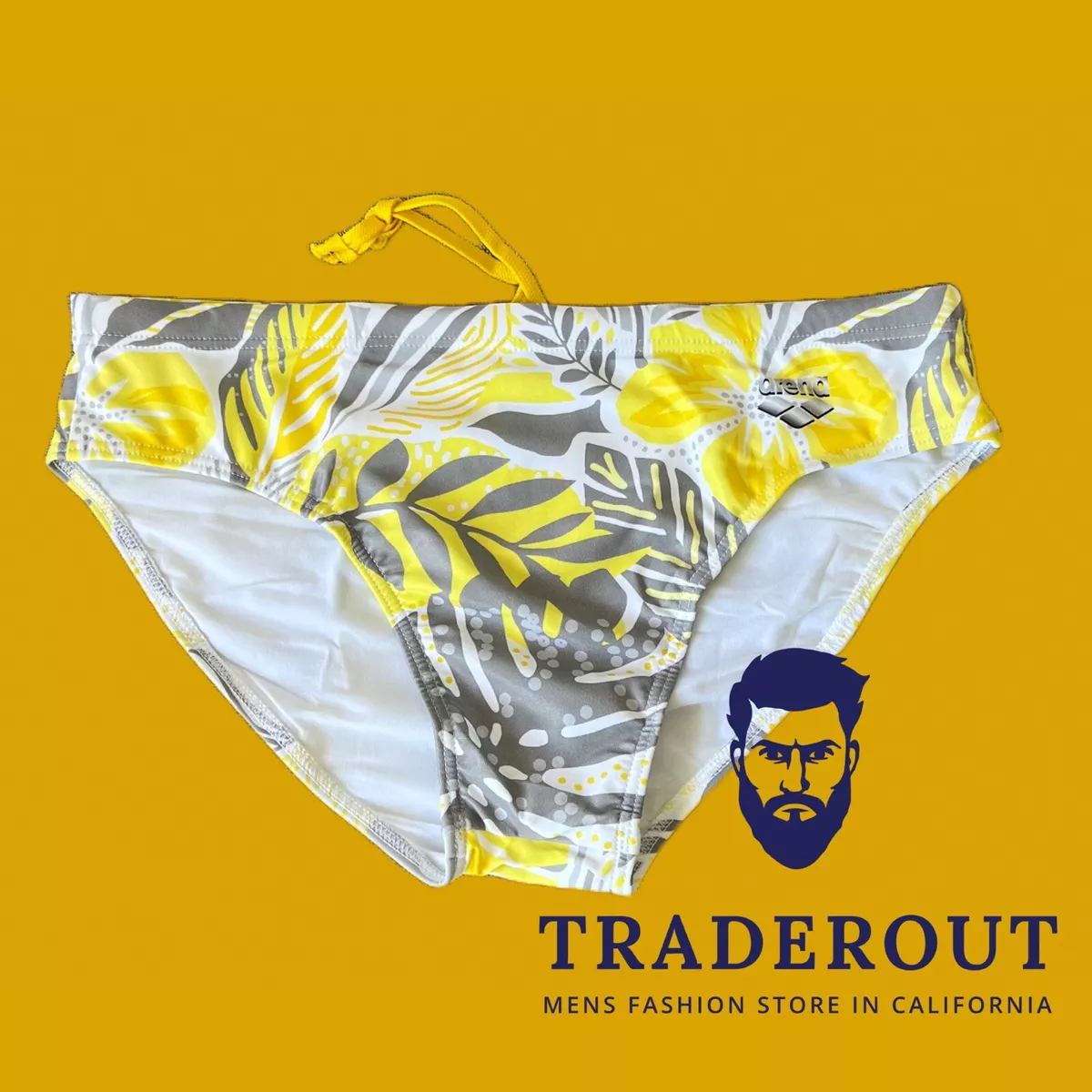 Yellow swimsuit men 2025