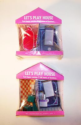 Vintage 1970's Set of 2 Lets Play House Doll Furniture 