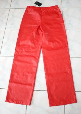 Fashion Nova Red Tomatoe Wanna Talk To You Pants Faux Leather