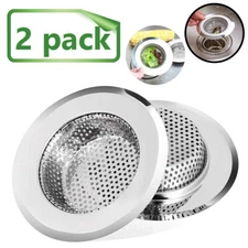 2PCS 4.5" Kitchen Bathroom Sink Strainer Stainless Steel Filter Drain Strainer