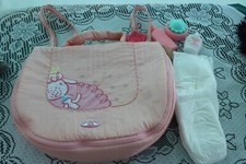 Zapf Creations Baby Annabell Peach/Pink  Changing Bag / Mat with unbranded accs