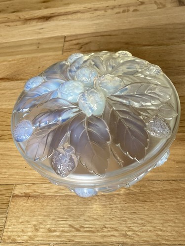Antique Etling France Art Deco Bonbonniere Candy Box Opalescent Glass Box - Picture 7 of 7