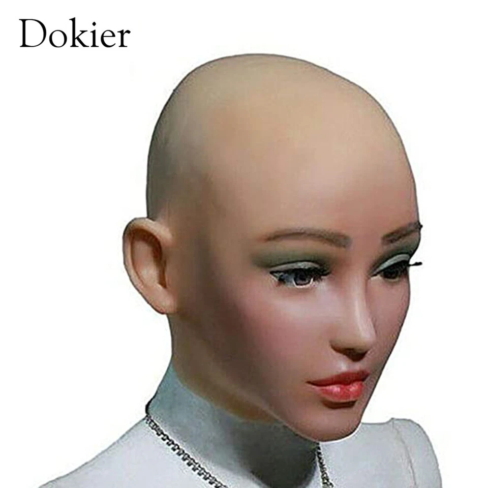 Dokier Silicone Crossdresser Mask Cosplay Halloween Full Head Female Face Masks - Bild 4 von 4