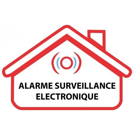 Autocollant alarme surveillance electronique stickers logo10 17 cm - Photo 1/1