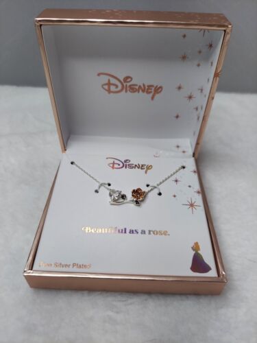 Disney Aurora Sleeping Beauty Pendant Fine Silver Plated Necklace