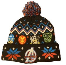 Marvel Avengers ASSEMBLE Knit Winter Snow Hat Beanie w/ Pom - Thor, Hulk, Etc