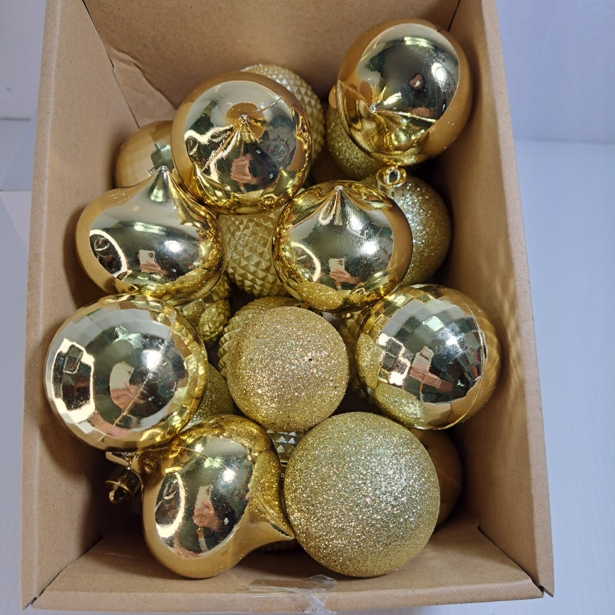 Wondershop- Christmas Gold Color Shatter Resistant Ornament Set