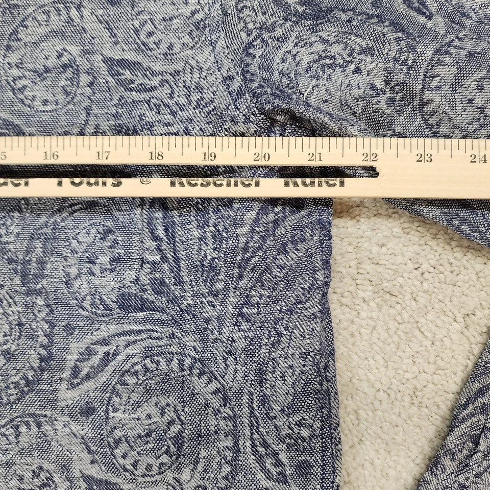 Camisa Tasso Elba Para Hombre Grande Estampado Paisley Manga Larga Abotonada Lino 15 1/2 Foto 3 de 4