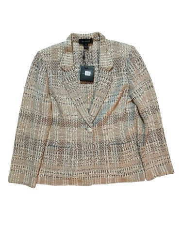 Unique St John zip jacket red shimmer pockets fringe heart details