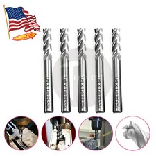 5PCS 1/4'' HSS Straight Shank Spiral 4 Flute End Mill Cutter CNC Drill Bit Tool