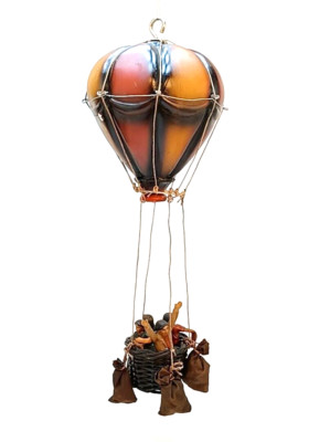 Retro Heißluftballon GILDE Ballonfahrt mit Figuren Deko zum hängen
