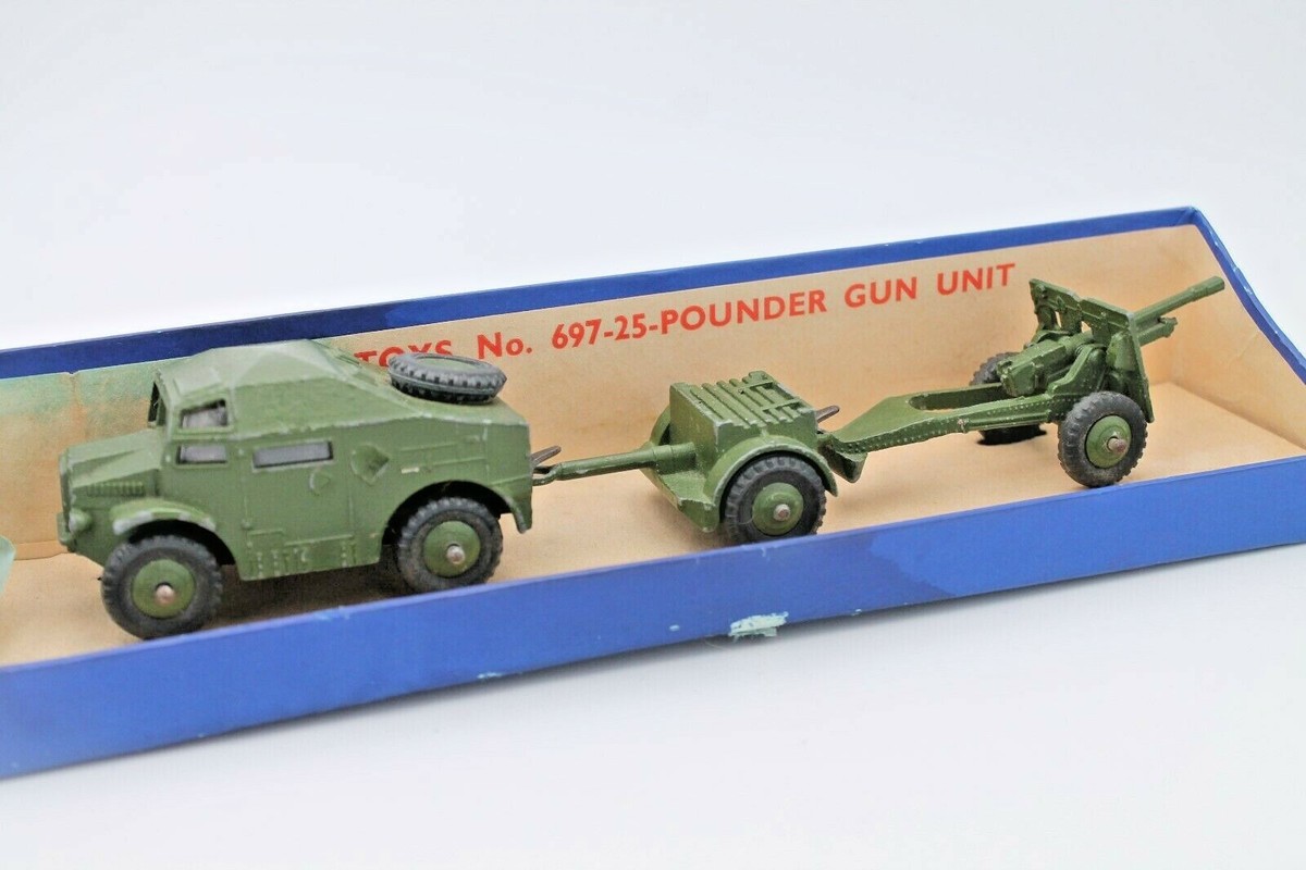 Dinky 697 25-Pounder Field Gun Set In Military Green - Excellent In Box - Foto 9