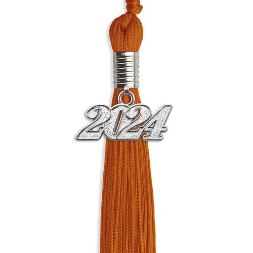 Borla naranja graduación Endea con gota de fecha plateada - Imagen 4 de 21