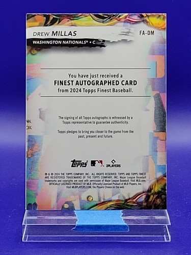 Drew Millas 2024 Topps Finest Rookie Autographs 🔥 Nationals - Picture 2 of 2