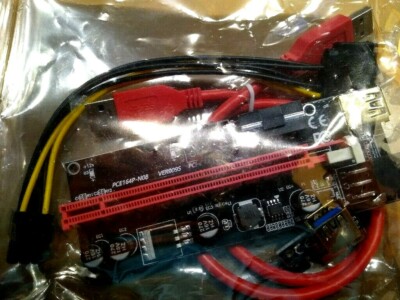 2 Stück PCE164P-N08 VER009S Karte PCI-E 1X TO 16X Mining-Grafikkarte