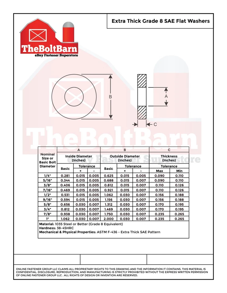 Arandelas planas extra gruesas SAE de 5/8" grado 8 acero amarillo zinc (elige la cantidad) Foto 2 de 2