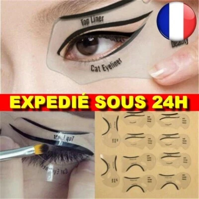 ✅10PCS Pochoirs Chat Eyeliner Pochoir Ombre Paupières Guide Maquillage Yeux