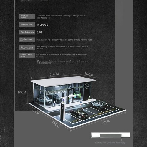 Diorama 1:64 Car Garage Model LED City Car Showroom Scene Display Building Model - Picture 47 of 102