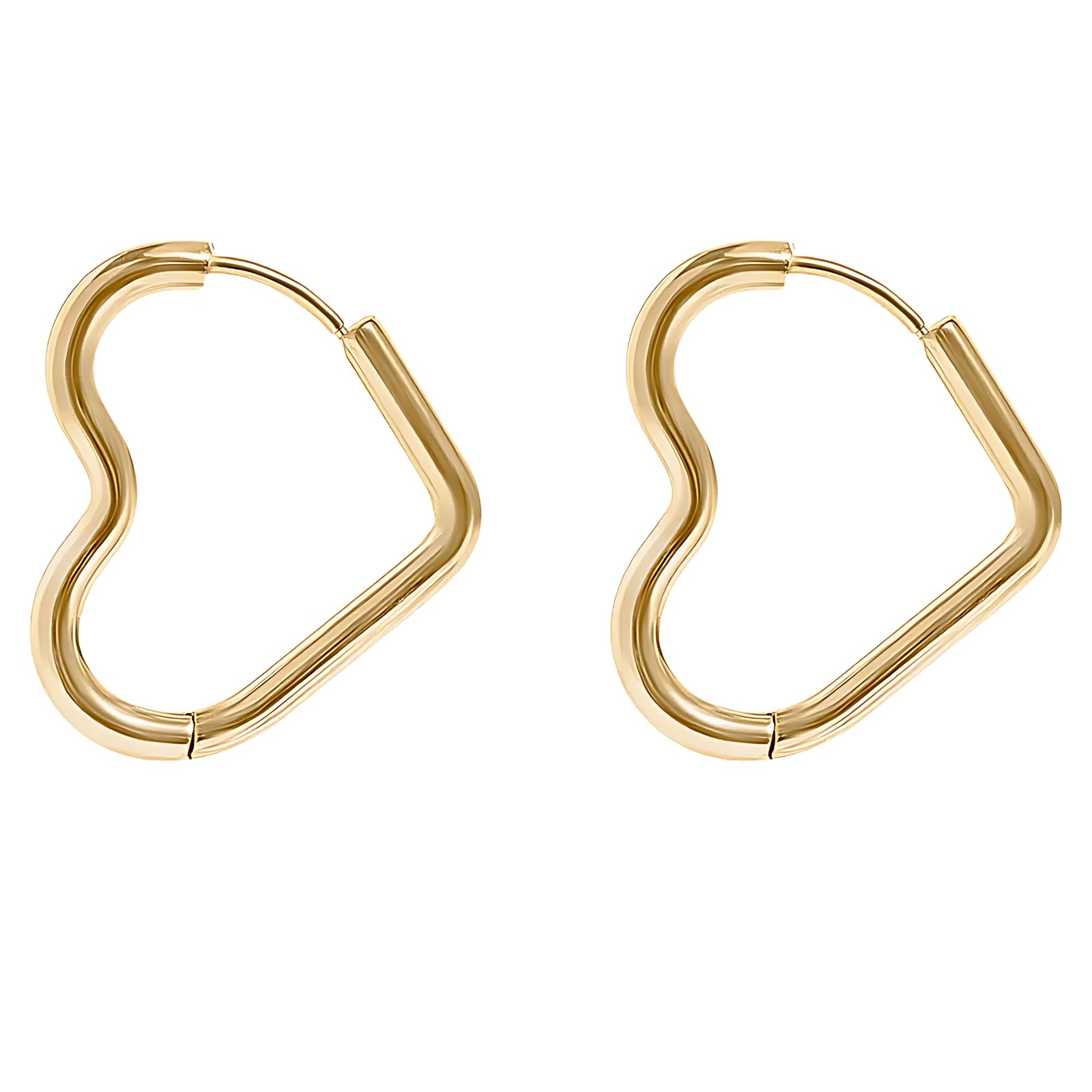 Heart Hoop Earrings for Women by Ginger Lyne Gold Stainless Steel Lightweight...