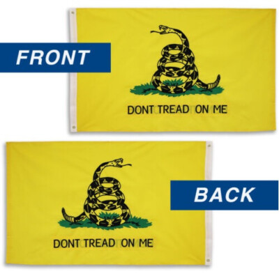 Embroidered Gadsden Flag 3x5ft Double Sided Don't Tread on Me Flag 3' x 5'