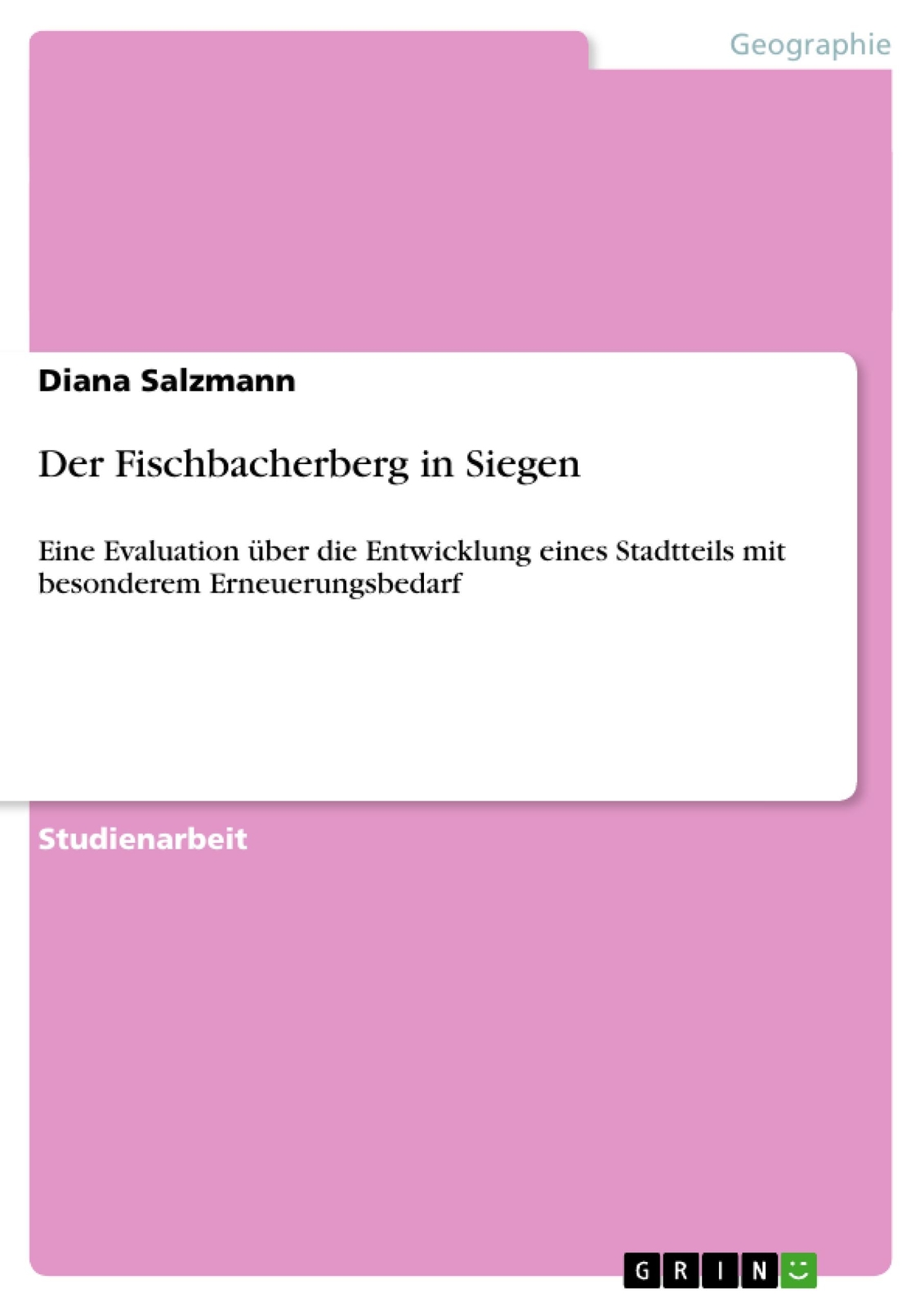 Thumbnail - Der Fischbacherberg In Siegen | Buch | 9783656192060