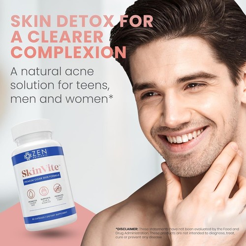 Zen Nutrients SkinVite Natural Skin Supplement for Women, Men & Teens- Hormonal - Picture 6 of 9