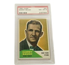 Sammy Baugh 1960 Fleer #20 New York Titans PSA 8 Mint HOF coach sp RARE vintage