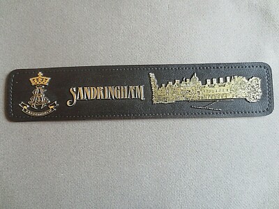 Leder LESEZEICHEN Sandringham Norfolk England schwarz geprägt Royal Country Home
