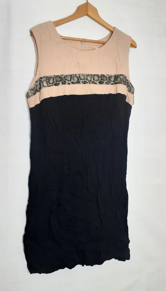 Conjunto de vestido y chaqueta para mujer SL vintage talla 22 patrón de piel de serpiente negro tostado Foto 3 de 4