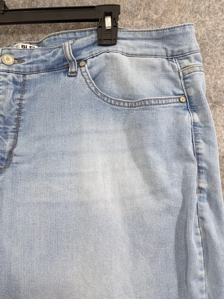 Code Bleu Jeans Women 22 W Blue Stretch Denim Light Wash High Rise 32" Lgth - Image 2 of 4