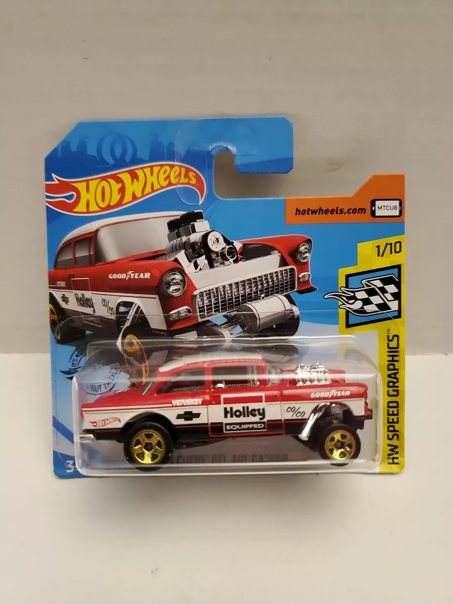 Hot Wheels 2019 55 Chevy Bel Air Gasser Red Holley HW Speed