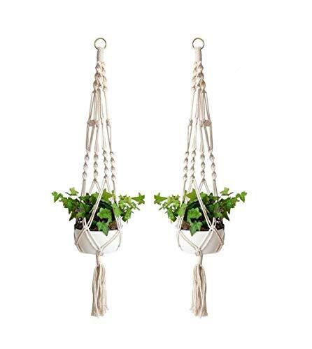 Macrame Plant Hanger Basket Liners Cotton Rope 40 inch 4 Legs, Elegant for - Bild 1 von 7