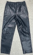 Pia Rucci Vintage Women's Black Leather Pull Up Pants Size Small