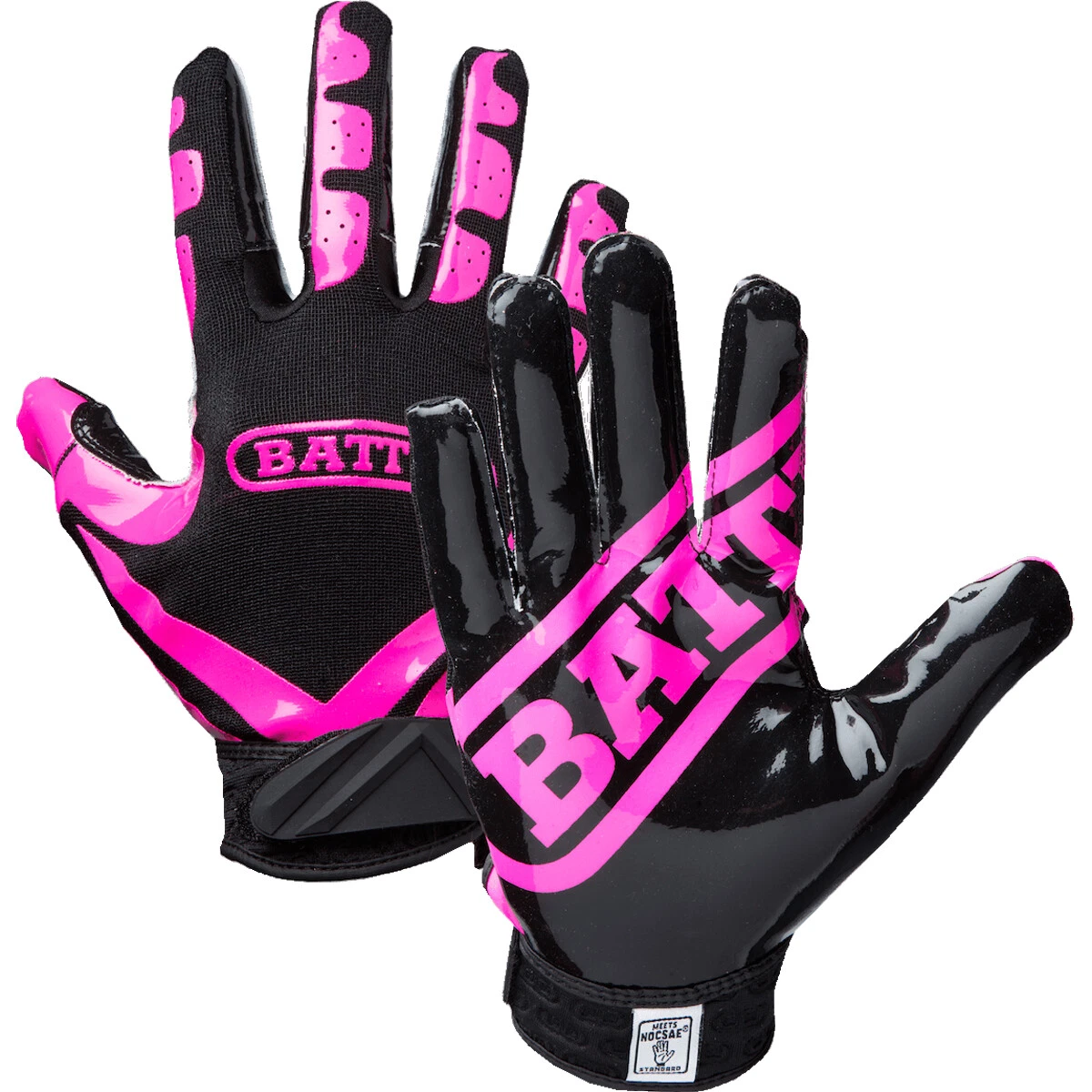 Battle Sports Receivers Ultra Stick Football Gloves Pink Black