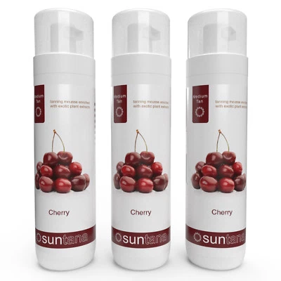Suntana Cherry Duft Selbstbräuner Mousse - Medium 10% - 3er Pack Combo