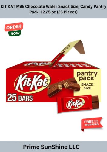 KIT KAT Milk Chocolate Wafer Snack Size, Candy Pantry Packs, 25 Pieces 12 Count