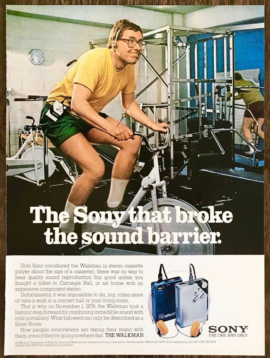1981 Sony Walkman PRINT AD The Sony That Broke the Sound