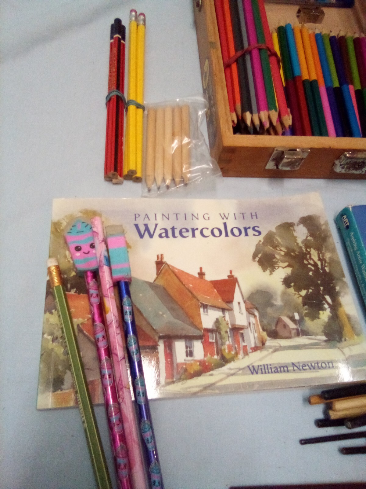 Artist Wooden Paint Box + Contents eBay