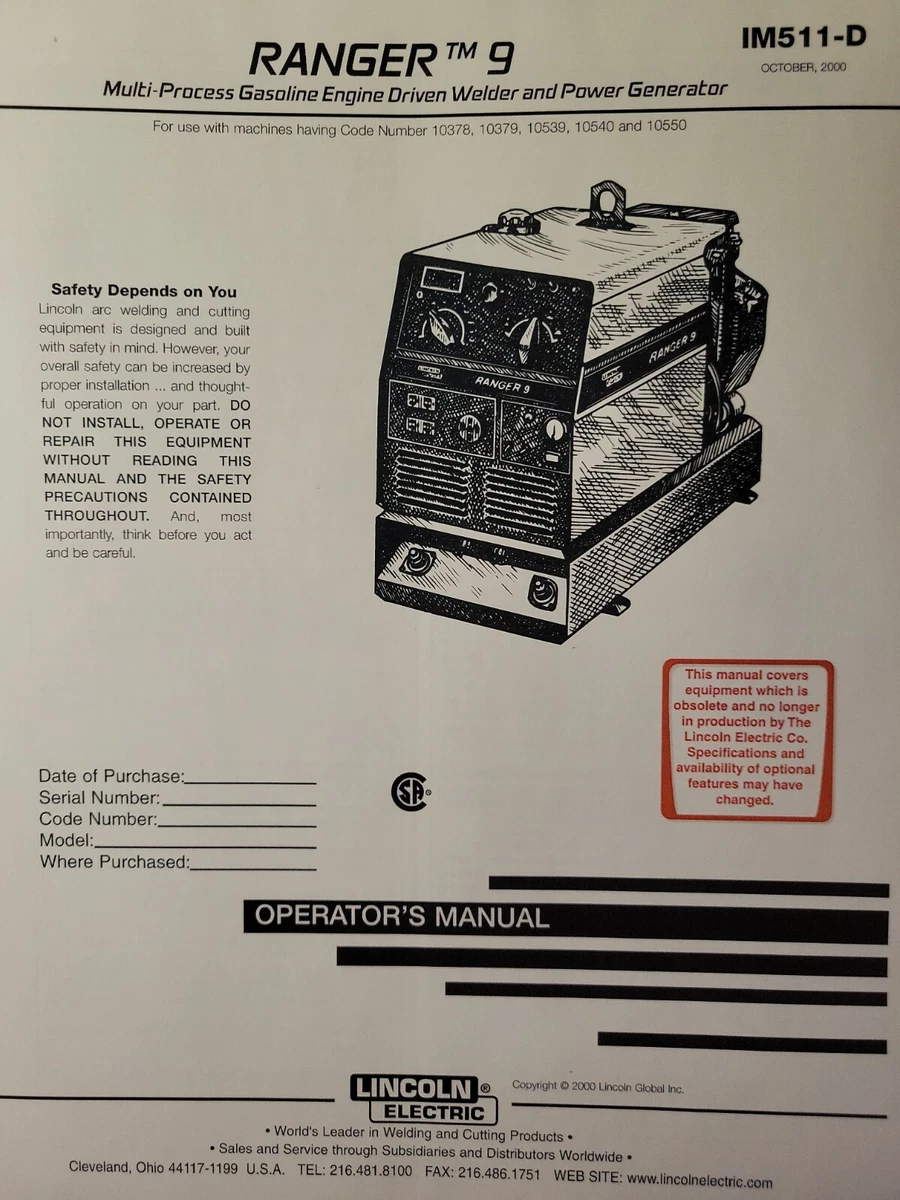 Lincoln Electric Svm153A Commander 5001 PDF Welding, 42 OFF