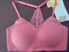 True Co. Women's Everybody Lace Racerback Bralette Pink Size S New/w tags