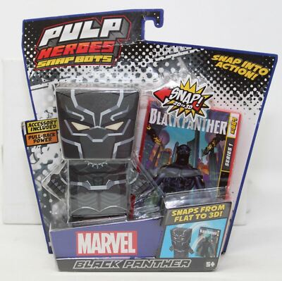 MARVEL Pulp Heroes Snap Bots Black Panther Figure Snaps from 2D to 3D 2019 NEW