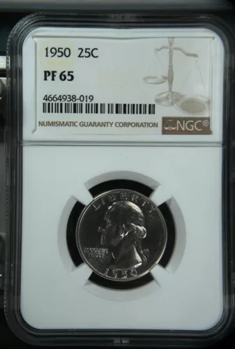 1950 P Quarter Dollars Silver Coinage NGC PF-65