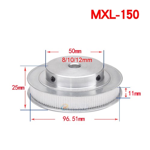 MXL45T-160T Timing Belt Pulley With Step, Bore 5mm-20mm For 6/10mm Width Belt - Picture 18 of 19