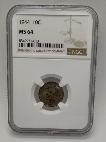 1944-S Mercury 10c Dime NGC MS 64 Obverse better looking than face