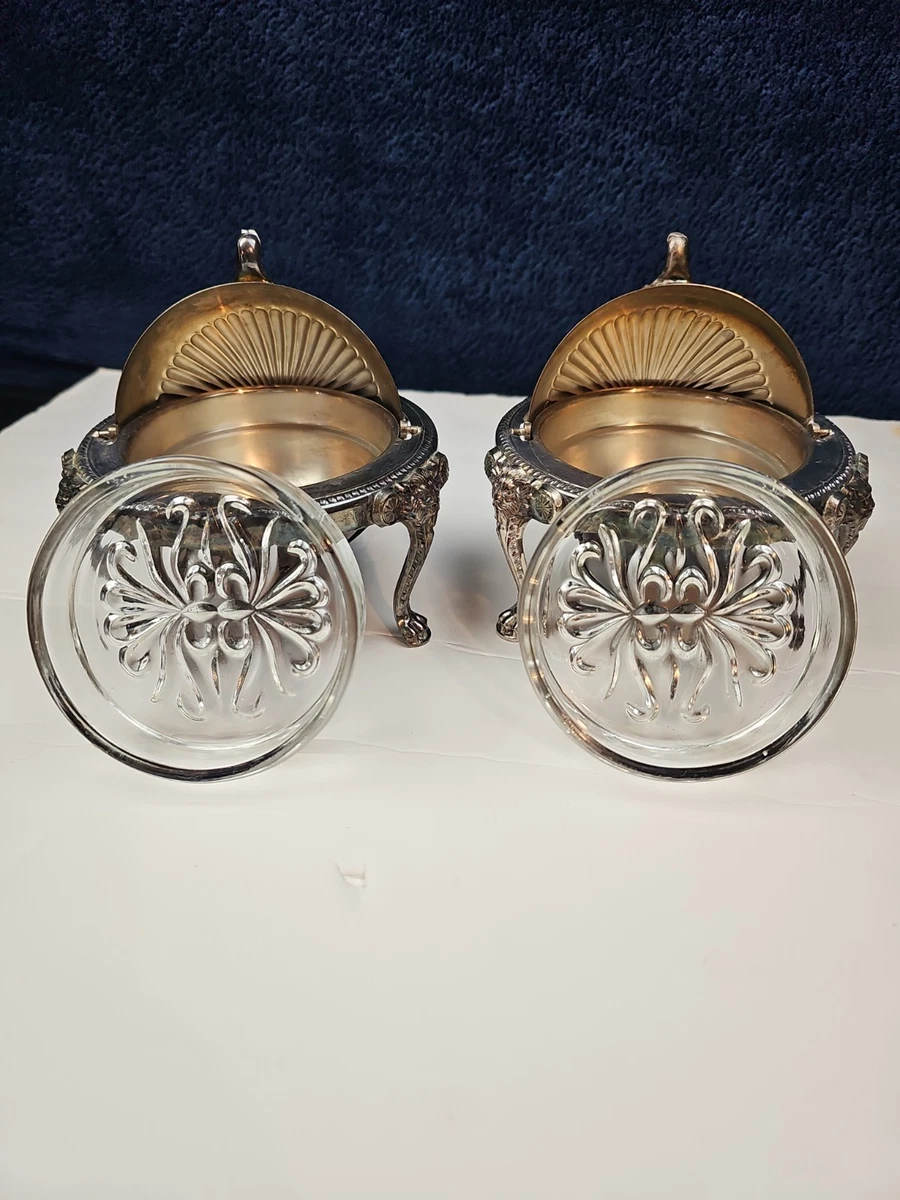 FB Rogers Silver Coin Antique US Silver-Plated Butter Dishes for