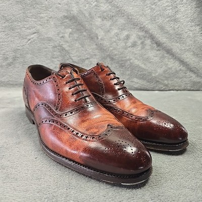 Carlos Santos Goodyear Welted Wingtip Shoes Mens Size 8 US Brown Metal Toe Plate Carlos Santos Goodyear Welted Wingtip Shoes Mens Size 8 US  main image 3