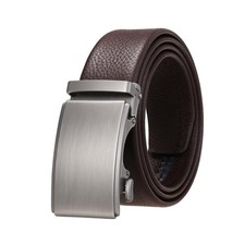 Men's Belt Leather Dress Belt Automatic Ratchet Buckle Anti-Scratch Work Casual