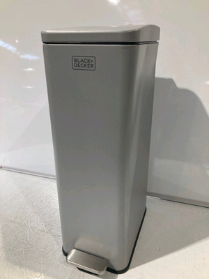 BLACK+DECKER 20L grau Slimline Treteimer mit Soft Close Deckel ohne Box 