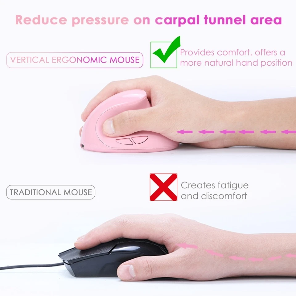 Ergonomic Vertical Mouse Rechargeable  USB 2.4G for Computer Laptop Gaming2344 - Image 3 of 4